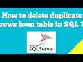 How to delete duplicate rows from table in SQL || SQL query to delete duplicate rows