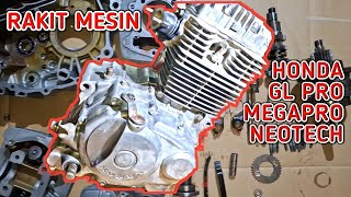 proses perakitan mesin Honda Glpro/megapro neotech #glpro #tutorial #ichisendu