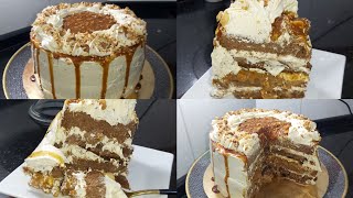 قاطو🎂 رأس العام 🥰بنكهة الكراميل مع طريقة سهله لتحضير الجنواز🍰 وكريمة اقتصادية وبنينة 😋