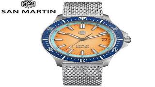 San Martin SN0118 40mm Dive Watch NH35 Automatic Mechanical Men Watch Original Design Fash