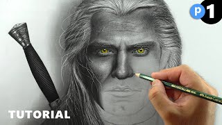 Drawing The Witcher: Geralt of Rivia (Henry Cavill) | Tutorial for BEGINNERS