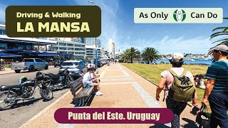 Scenic view of LA MANSA. Driving & Walking. Punta del Este. Uruguay.