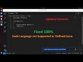 How to fix Code language not supported or defined in Visual Studio Code | Updated Version