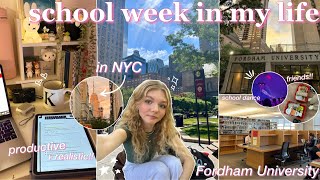 COLLEGE WEEK IN MY LIFE as a student @ Fordham Uni in NYC 🎧📚 romanticizing & pro