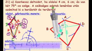 deltoid szerkesztése + kerület, terület