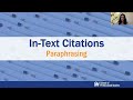 APA Citation Part 4: In Text Citations | CUNY SPS