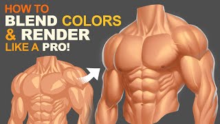 How To BLEND COLORS & RENDER Like A Pro (For Beginners) | Photoshop Digital Painting Tutorial