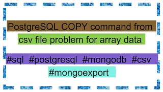 PostgreSQL COPY command from csv file problem for array data