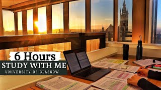6 HOUR STUDY WITH ME at the LIBRARY | University of Glasgow,Background noise,10-min break, No Music