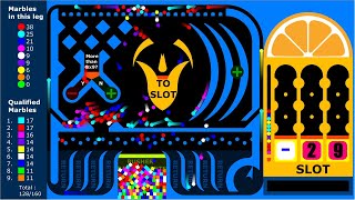 Slot + Pusher Game (Unexpected happened) - Marble Race in Algodoo