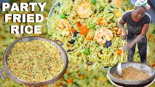 NIGERIAN FRIED RICE FOR PARTIES | DOES NOT SPOIL! | BULK COOKING!