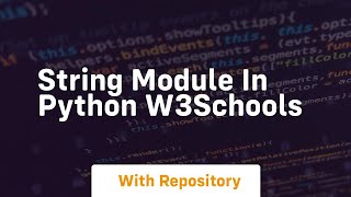 string module in python w3schools