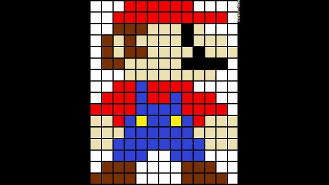 Minecraft Pixel Art Template Mario Youtube