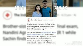Success Story Of CA Topper Nandini Agarwal And Her Brother Sachin Agarwal