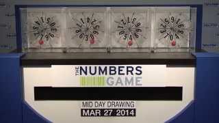 Midday Numbers Game Drawing: Thursday, March 27, 2014