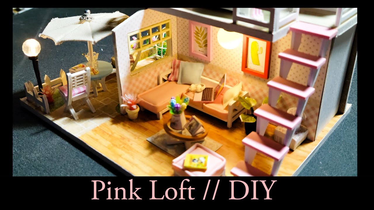 Pink Loft Diy Miniature House Kit Timelapse Youtube