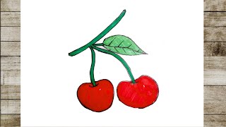 How to Draw Cherry Step By Step| How to Draw Cherries Easy Drawings | Easy Drawing Tutorial