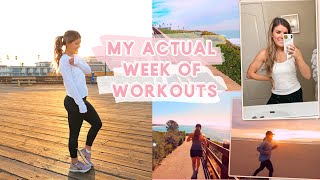 WORKOUT WITH ME FOR A WEEK! My actual week of workouts - run with me! Health + Fitness Tips