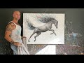 Ashvin Harrison Painting A Horse With Coconut Charcoal Dust And Paints