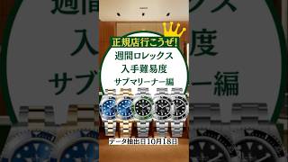 週間ロレックス入手難易度/サブマリーナー編【2024年10月18日更新】 #ロレックスマラソン #watch #rolex