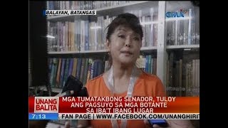 UB: Mga tumatakbong senador, tuloy ang pagsuyo sa mga botante sa iba't ibang lugar