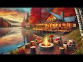 autumn coffee shop bliss soothing jazz and falling leaves for meditation