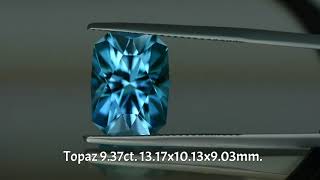 Custom Cut Electric Cushion Blue Topaz 9.37ct.