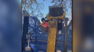 Boy hides in trash can, almost gets killed when garbage truck arrives