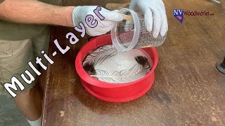 Resin Casting A Multilayer Peacock Feather Platter Turning Blank