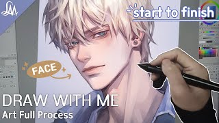 캐릭터 얼굴 드로잉😎 시작부터 완성까지 [Draw with me/Clip Studio] chill music