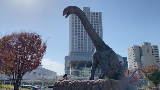 Fukui station square dinosaur 福井駅 恐竜【4K】【4K】