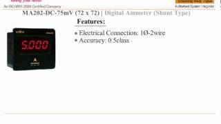 DIGITAL PANEL METER AMMETER DC ELECTRONIC MA 202-DC-75mV SELEC