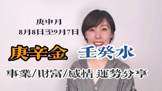 2023癸卯年庚申月（8月8日至9月7日）庚辛金、壬癸水 日主運勢分享/事業運勢/財富運勢