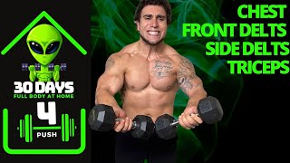 Home Push Workout With Dumbbells | 30 Days of Full Body Training At Home With Dumbbells - Day 4