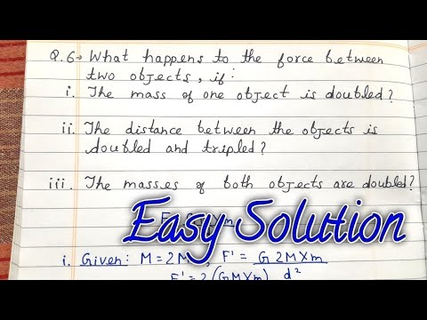 What happens to the gravitational force between two objects when the distance between them is a doubled b halved?