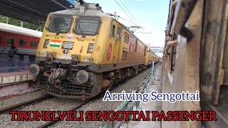 🚂🚂🚂Train No 06687 Tirunelveli-Sengottai Passenger🚂🚂🚂 arriving Sengottai with Royapuram WAP 7 (37008)