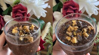 بودينغ الشيا و الشوفان 😋 بالنكهة الشكولاتة 🍫لفطور صحي ✅ Pudding de chia et flocons d’avoine❤️