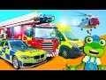 Emergency Vehicles! Gecko's Real Vehicles | Fire Truck Police Car and More | Learning For Kids