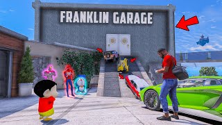 Franklin \u0026 Shinchan😂 Build A Secret Garage in Franklin House in GTA 5 in Telugu #gta5