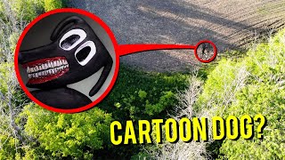 DRONE CATCHES CARTOON DOG AT HAUNTED FOREST!! (WE FOUND HIM!)