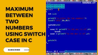 maximum between two numbers using switch case in c #cprogramming #code #switch #cpp