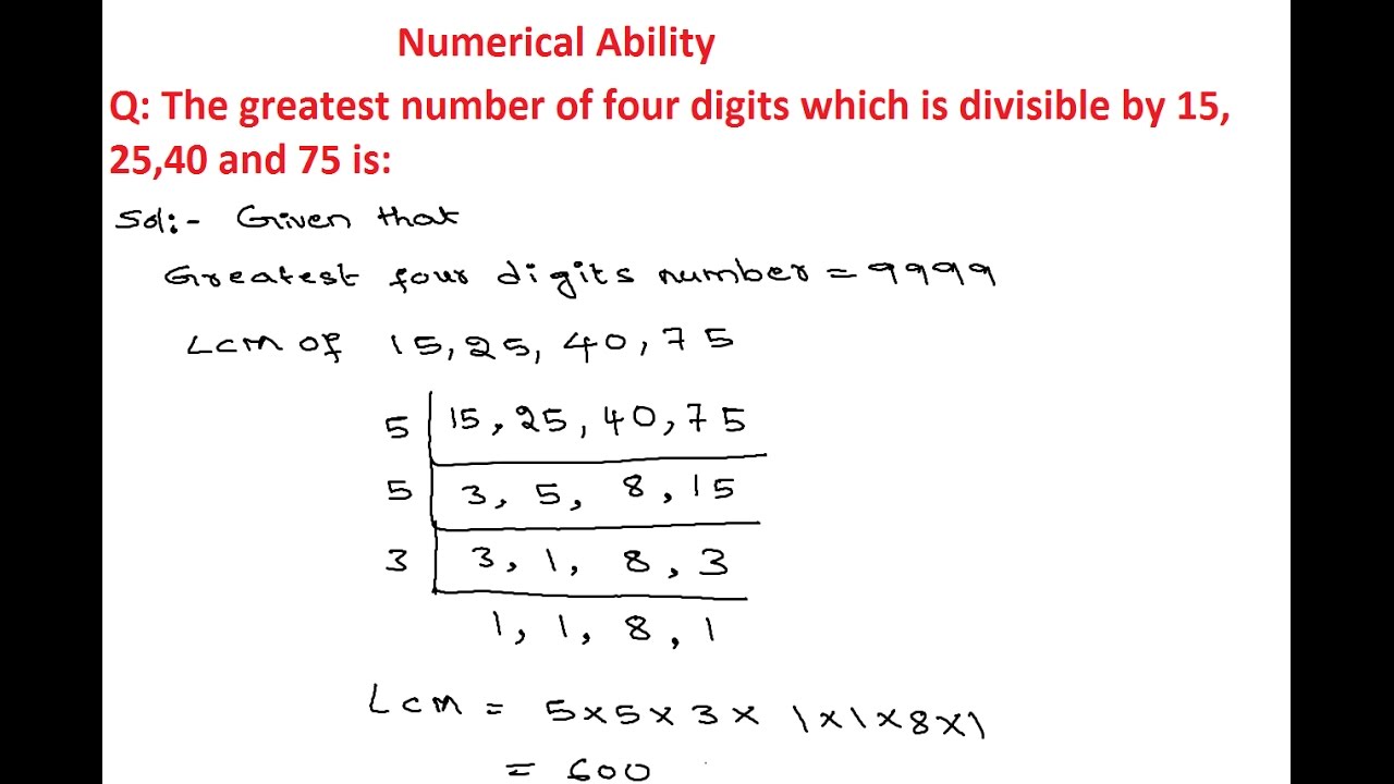 Numerical Ability 12 | LCM And HCF Questions And Answers | Numerical ...