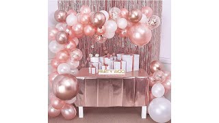 PartyWoo Rose Gold Balloon Garland 100 PCS 18 inch Balloons Foil Curtains| PartyWoo Balloon Tutorial