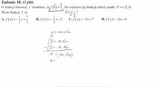 O funkcji liniowej f wiadomo, że f1=2  Do wykresu tej funkcji należy punkt P=−2,3  Wzór funkcji f to