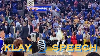 [HD] Klay season opener speech + Draymond 🤝 Kerr as Warriors get ready to tipoff vs Clippers