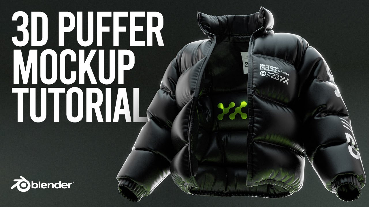 3D Puffa Jacket Mockup Tutorial - YouTube