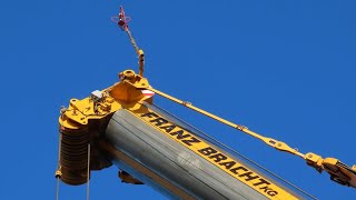 TEREX AC 700 von FRANZ BRACHT bei der Montage von 42t Behelfsbrücken, Teil 1