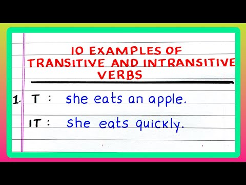 How do you write an intransitive sentence?