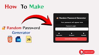 How To Make Random Password Generator Using HTML, CSS & JavaScript | Complete Step-by-Step Tutorial