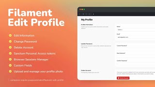Filament Edit Profile Plugin with Many Customizations